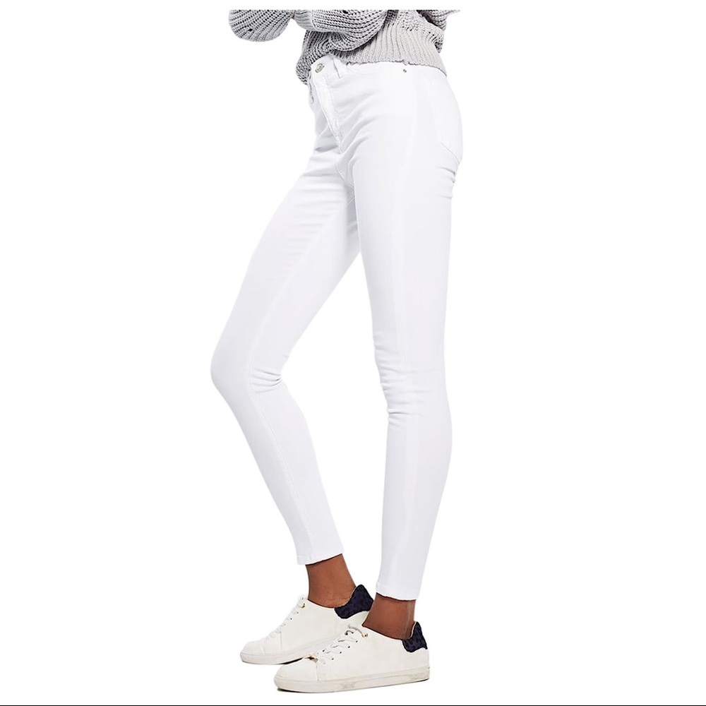 TOPSHOP Moto Jamie White High Waisted Jeans 10